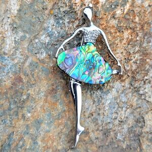 Abalone Shell Ballerina Brooch